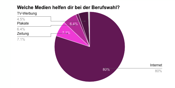 Das Internet ist das wichtigste Medium in der Berufswahl