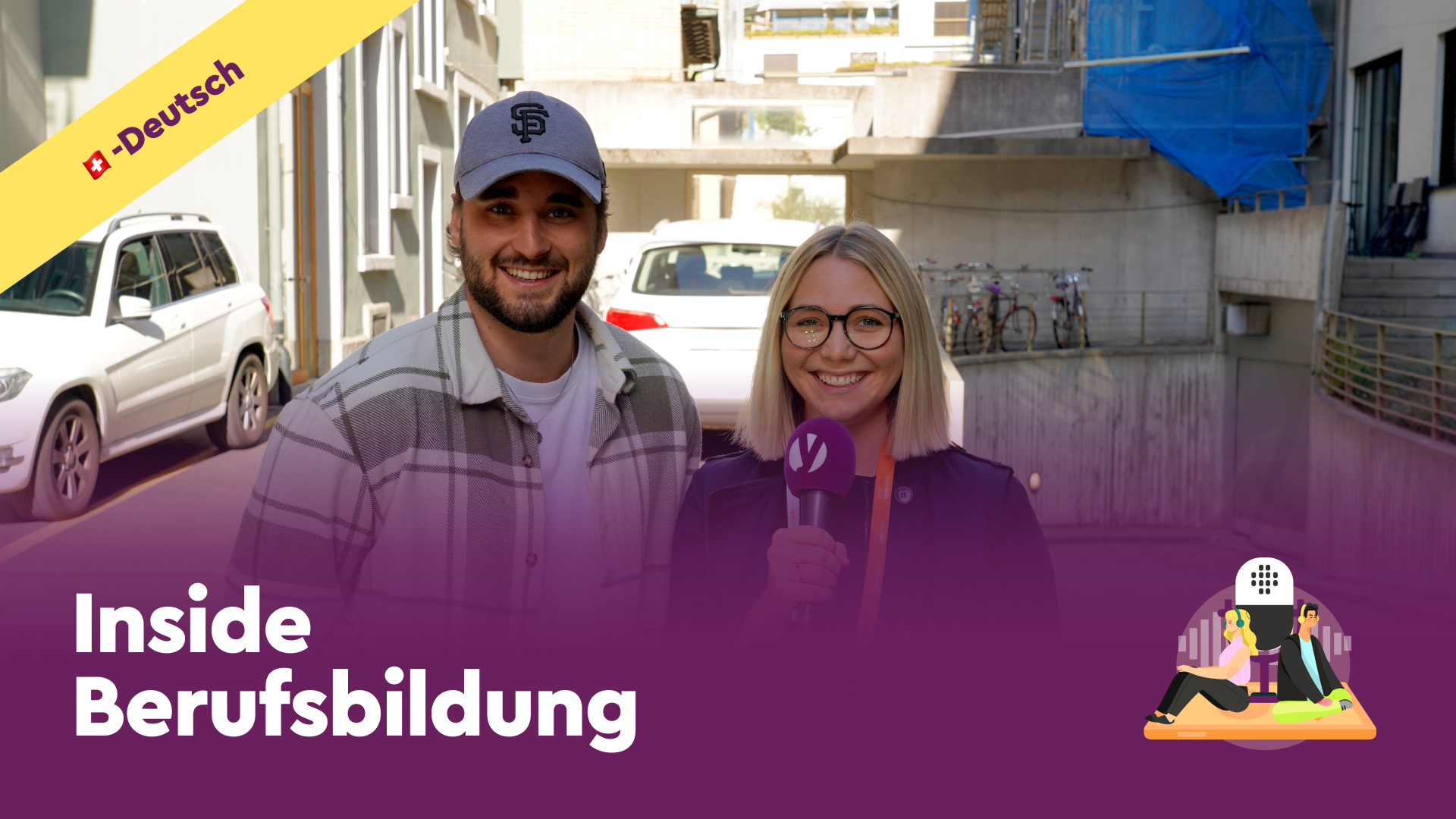v.l.nr. Dominik Schmid und Stefanie Näf von yousty.ch zeigen dir, weshalb Berufsmessen ein Muss sind für erfolgreiche Lehrbetriebe.