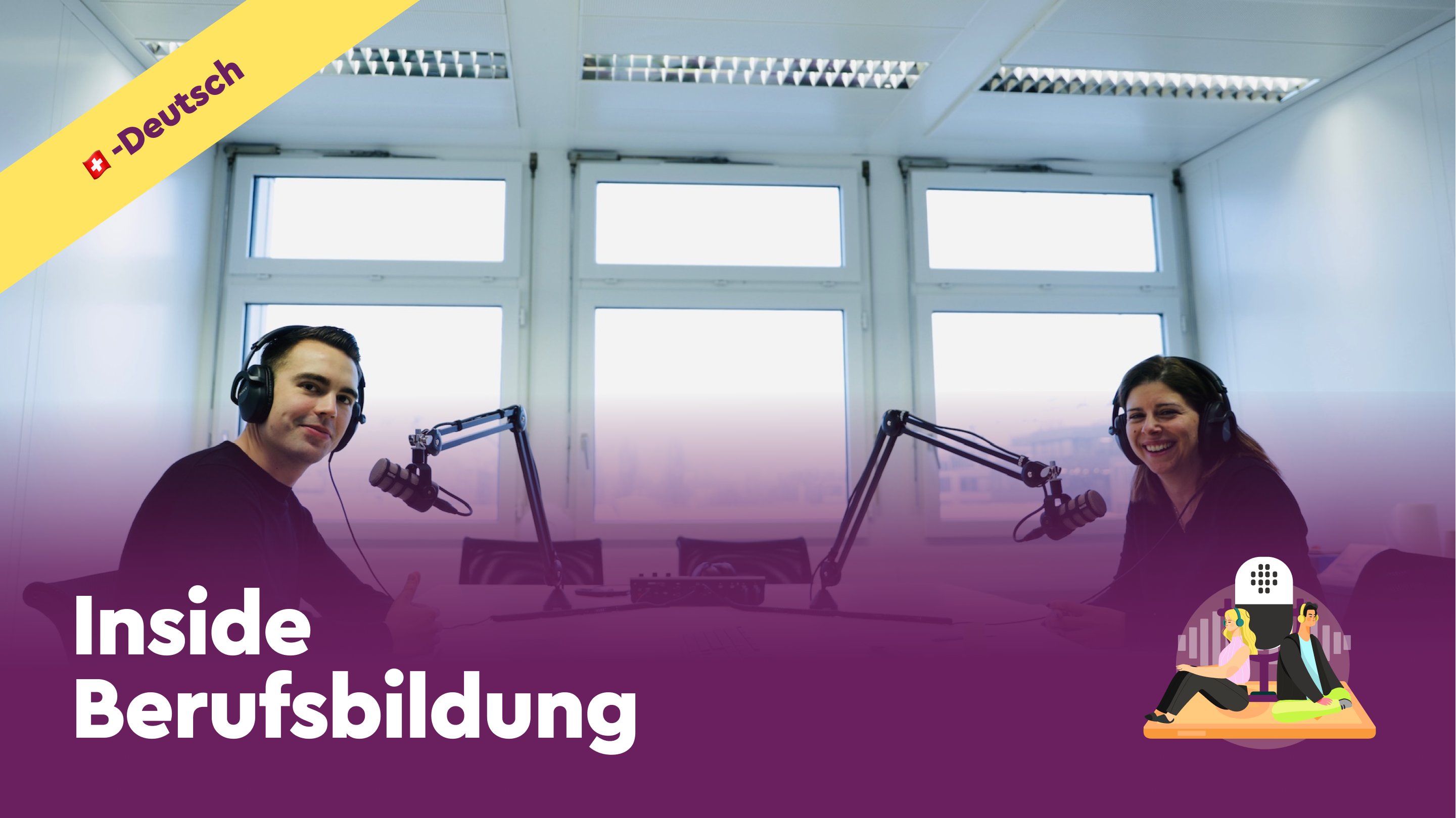 Podcast-Gast Patrizia Manduca im Gespräch mit Moderator Marc Purtschert zum Thema Lernendenrekurtierung mit Escape Rooms